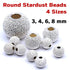 Sterling Silver Stardust Beads, 4 Sizes, (SS/2011)